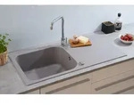 K&uuml;chensp&uuml;le Einbausp&uuml;le Sp&uuml;lbecken Granitsp&uuml;le 100x50 Grau Respekta Orlando