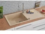 K&uuml;chensp&uuml;le Einbausp&uuml;le Sp&uuml;lbecken Granitsp&uuml;le 100x50 Beige Respekta Columbia