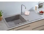 K&uuml;chensp&uuml;le Einbausp&uuml;le Sp&uuml;lbecken Granitsp&uuml;le 100x50 Grau Respekta Columbia