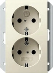 Gira 273101, Gira 273101 SCHUKO 2-fach SH f. UP-Dose 1-fach System 55 Cremewei&szlig;