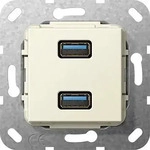 Gira 568501, Gira 568501 USB 3.0 A 2-fach K-Peitsche Einsatz Cremewei&szlig;