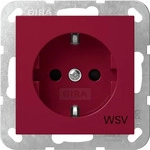Gira 4453108, Gira 4453108 SCHUKO-Steckdose mit Shutter mit roter Abdeckung und