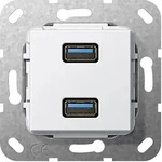 Gira 568503, Gira 568503 USB 3.0 A 2-fach K-Peitsche Einsatz Reinwei&szlig;