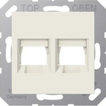 JUNG A1569-2WE, Jung A1569-2WE Abdeckung f. Modular-Jack 2fach WE (AMP, Radiall)