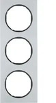 Berker 10132284, Berker 10132284 Rahmen 3-fach R.3 Alu/Schwarz