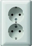 Gira 078003, Gira 078003 Schuko 2-fach Vollplatte Standard 55 Reinwei&szlig;