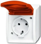 Busch-Jaeger 2CKA002083A0839, Busch-Jaeger 20 EW/DVN-54 SCHUKO Steckdose mit rotem