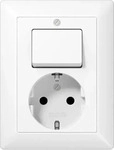 JUNG AS5576UWW, Jung AS5576UWW SCHUKO-Steckdose m. Wechselschalter (Duroplast)