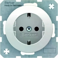 Berker 47432089, Berker 47432089 Steckdose SCHUKO R.1/R.3 Polarwei&szlig; gl&auml;nzend