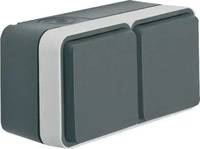 Berker 47843515, Berker 47843515 Steckdose SCHUKO 2-fach waagerecht mit Klappdeckel 2