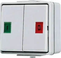 JUNG 639W, Jung 639W Doppel-Taster 10 AX 250 V ~ Serie WG Aufputz