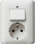 Gira 017603, Gira 017603 Kombi Aus-Wechsel-Schalter/Schuko Vollplatte Standard 55