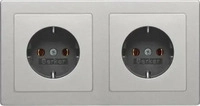 Berker 47206084, Berker 47206084 Steckdosen-Kombination SCHUKO 2-fach mit Rahmen
