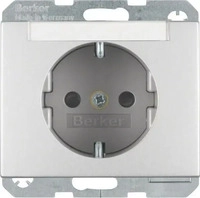 Berker 47387003, Berker 47387003 Steckdose SCHUKO mit Beschriftungsfeld mit erh&ouml;htem