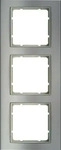 Berker 10133904, Berker 10133904 Rahmen 3-fach B.3 Alu/Polarwei&szlig; matt Aluminium
