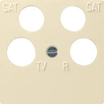 Gira 025901, Gira 025901 Zentralplatte 4-fach Zubeh&ouml;r Cremewei&szlig;