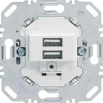 Berker 260209, Berker 260209 USB Ladesteckdose 230V 2-fach 3.0A eckiger Tragring