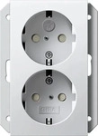 Gira 273127, Gira 273127 SCHUKO 2-fach SH f. UP-Dose 1-fach System 55 Reinwei&szlig;...