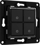 Shelly WALL SWITCH 4 BLACK, Shelly Wandschalter 4fach ohne Rahmen WALL SWITCH 4 BLACK
