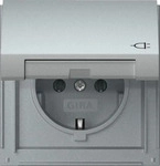 Gira 445465, Gira 445465 SCHUKO-Steckdose mit Klappdeckel Gira TX_44 Farbe Alu