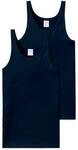 SCHIESSER Herren Unterhemd 2er Pack - &auml;rmellos, Cotton Essentials, Feinripp