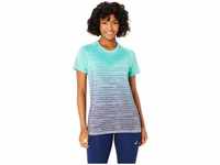 ASICS Damen T-Shirt SEAMLESS SS TOP, AURORA GREEN/BLUE EXPANSE, L