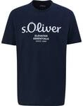 S.OLIVER s.Oliver Herren T-Shirt - Basic, Logoprint, Rundhals, Baumwolle