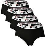 FILA Damen Hipster - 4er Pack Slip, Logo-Bund, Cotton Stretch, einfarbig