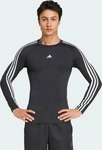 Adidas IN5586, ADIDAS Herren Shirt TECHFIT Compression Training 3-Streifen BLACK male