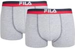 FILA Herren Boxer Shorts, 2er Pack - Logobund, Urban, Cotton Stretch, einfarbig