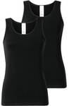 SCHIESSER Damen Tops, 2er Pack - 2Pack Tr&auml;gertops, Unterhemd, Stretch Cotton, uni