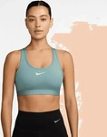 Nike DX6821, NIKE Damen Top W NK SWSH MED SPT BRA CANNON/WHITE female