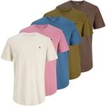 JACK AND JONES JACK&JONES Herren T-Shirt, 5er Pack - JPRBLABRODY TEE CREW NECK 5PK,