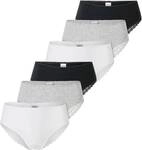 SCHIESSER Damen Brazilian-Slips, 6er Pack - 6Pack Brazilian, Stretch Cotton, uni