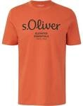 S.OLIVER s.Oliver Herren T-Shirt - Basic, Logoprint, Rundhals, Baumwolle