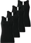 SCHIESSER Damen Tops, 4er Pack - 4Pack Tr&auml;gertops, Unterhemd, Stretch Cotton, uni