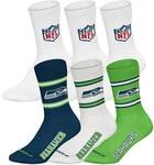 NFL Unisex Socken, 6er Pack - NFL Teams, 6Pack Crew Socks, Football, Logo,