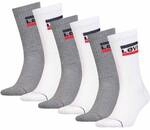 LEVIS Levi's Unisex 6er Pack Sportsocken - Regular Cut SPRTWR, Logo, einfarbig