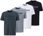 S.OLIVER s.Oliver Herren T-Shirt, 4er Pack - Basic, Logoprint, Rundhals, Baumwolle