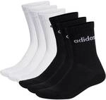 ADIDAS adidas Unisex Socken, 6er Pack - Linear Crew Cushioned, Logo, gepolstert,