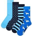 HAPPY SOCKS Happy Socks Unisex Socken, 4er Pack - Everyday Crew, Geschenkbox,