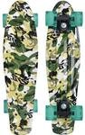 SCHILDKR&Ouml;T Skateboard Retro Skateboard FREE SPIRIT 22&acute; Camouflage