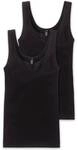 SCHIESSER Damen Unterhemden, 2er Pack - "Cotton Essentials", Tr&auml;gertop, Baumwolle