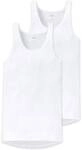 SCHIESSER Herren Unterhemd 2er Pack - Sport-Jacke, Original Feinripp