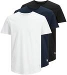 JACK AND JONES JACK&JONES Herren T-Shirt, 3er Pack - JJENOA TEE 3PK, Kurzarm,