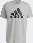 Adidas GK9123, ADIDAS Herren Essentials Big Logo T-Shirt Grau Melange/Schwarz male
