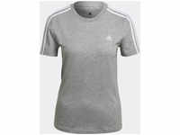 Adidas GL0785, ADIDAS Damen Shirt LOUNGEWEAR Essentials Slim 3-Streifen Grau female,