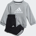 Adidas H28835, ADIDAS Kinder Sportanzug Badge of Sport MGREYH/WHITE