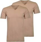 RAGMAN Herren T-Shirt, 2er Pack - Body Fit V-Neck, Natural Flex Cotton, Baumwolle