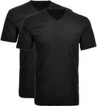 RAGMAN Herren T-Shirt 2er Pack - 1/2 Arm, Unterhemd, V-Neck